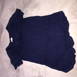 Navy t-shirt with cool patters on the sleeves